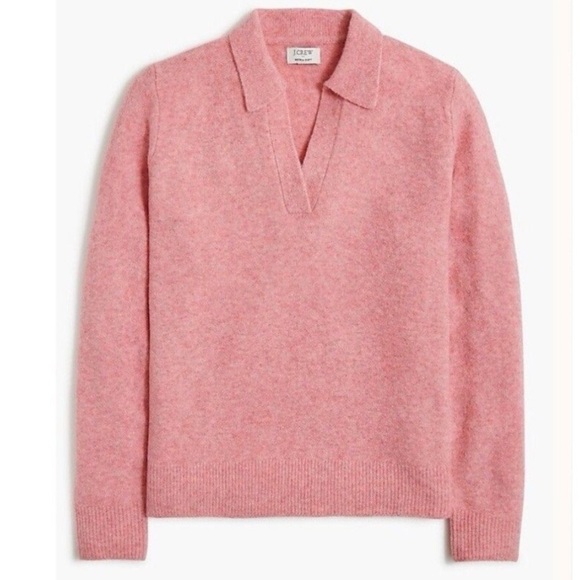 J. CREW Collared Polo Sweater in Extra Soft Yarn Pink Size Small - Picture 2 of 7